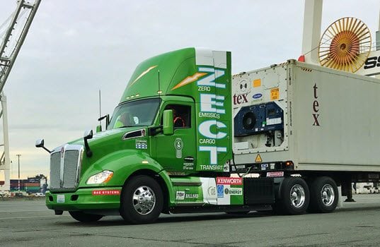 Zero-Emission Kenworth T680 Equipped with Hydrogen Fuel Cell on Display at Consumer Electronics Show