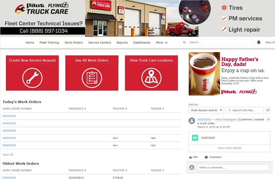 Pilot Flying J Truck Care Launches Real-Time Virtual Maintenance System for Fleets