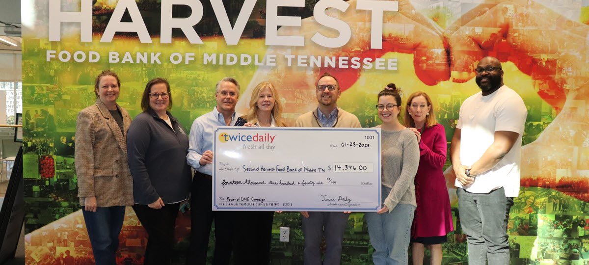 Twice Daily and Second Harvest Food Bank Celebrate Donation Milestone
